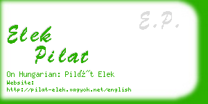 elek pilat business card